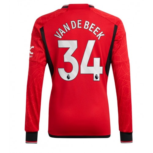 Fotballdrakt Herre Manchester United Donny van de Beek #34 Hjemmedrakt 2023-24 Langermet